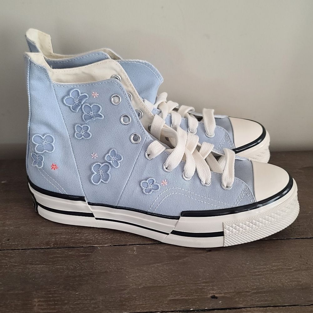 CONVERSE CHUCK 70 PLUS 3D FLOWERS LIMITED EDITION PLATFORM SHOES Women's 10.5